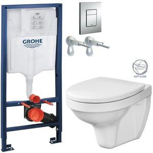 Rapid SL pro závěsné WC 38528SET s chromovou deskou + WC CERSANIT DELFI + SOFT SEDÁTKO 38772001 DE2 obraz