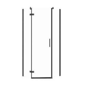 CERSANIT Pětiúhelný sprchový kout JOTA 80X80X195, LEVÝ, průhledné sklo, černý S160-012 obraz