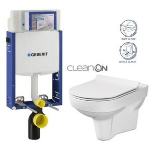 GEBERIT KOMBIFIX ECO, nádržka UP 320 bez tlačítka + WC CERSANIT CITY NEW CLEANON + WC SEDÁTKO SLIM 110.302.00.5 CI2 obraz