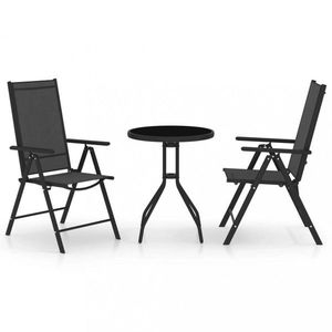 Zahradní bistro set 3 ks Dekorhome Černá obraz