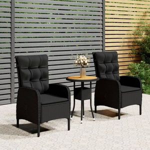 Zahradní bistro set 3 ks ocel Dekorhome Černá, Zahradní bistro set 3 ks ocel Dekorhome Černá obraz