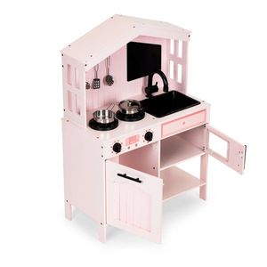 ECOTOYS Dřevěná kuchyně pro děti Cheerful kitchen růžová obraz