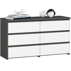 Ak furniture Komoda CL6 100 cm grafitově šedá/bílá obraz