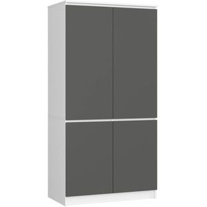 Ak furniture Šatní skříň CLP S90/4D bílá/grafitová obraz