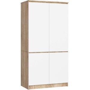 Ak furniture Šatní skříň CLP S90/4D dub sonoma/bílá obraz