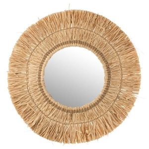 Nástěnné kulaté zrcadlo v rámu z přírodní trávy Raffia natural - 61*2, 5*61 cm 12343 obraz