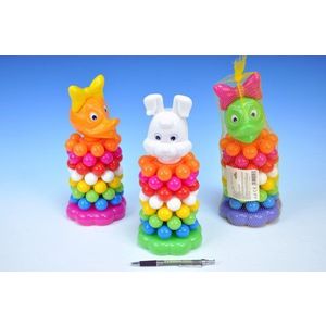 Teddies skládačka pyramida s kroužky plast 26cm zajíc obraz