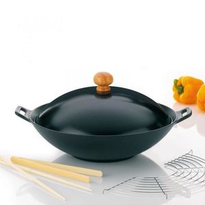 Pánev Wok s příslušenstvím, litinová, 36 cm obraz