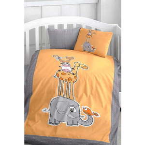 4dílné bavlněné dětské povlečení do postýlky s prostěradlem 100x150 cm Orange Animal – Mila Home obraz