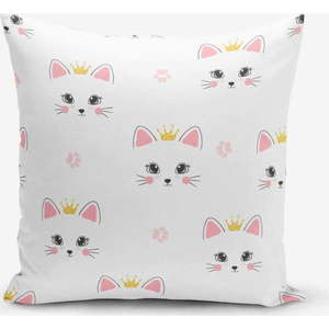 Dětský povlak na polštář 43x43 cm White Pink Cat – Mila Home obraz