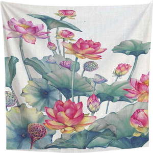 Tapiserie 140x140 cm Pink Flowers – Really Nice Things obraz