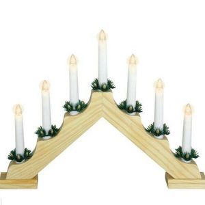 LED Dřevěný svícen Advent, 7x LED, 41 x 30 x 5, 5 cm obraz