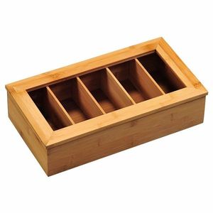 Kesper 58900 Organizér na čaje bambus, 5 přihrádek, 36 x 20 x 9 cm obraz