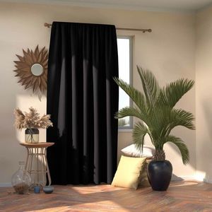 AmeliaHome Závěs Blackout Oxford Pleat černá, 140 x 245 cm obraz