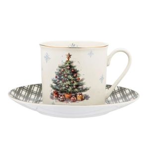 Altom Porcelánový šálek s podšálkem Christmas Tree 260 ml obraz