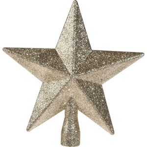 Vánoční špička na stromeček Glitter star zlatá, 19 X 19 X 5 cm obraz