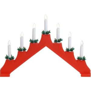 Vánoční svícen Candle Bridge červená, 7 LED obraz