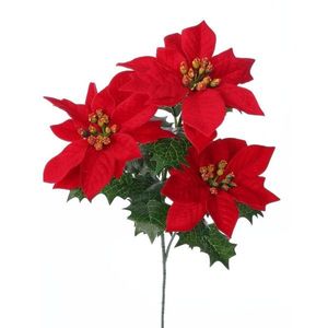 Umělá Poinsettia červená, 55 cm obraz