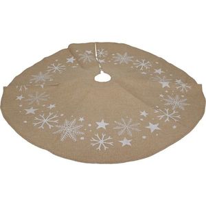 Textilní obal na stojan vánočního stromečku Jute Snowflake, pr. 90 cm obraz