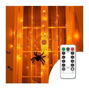 LED Dekorační řetěz HALLOWEEN LED/5V/8 funkcí pavučina + dálkové ovládání obraz