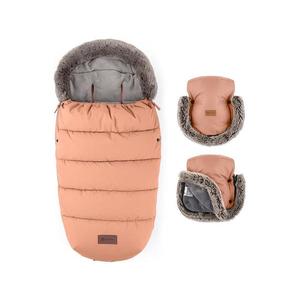 Petite&Mars PETITE&MARS - SADA Dětský fusak 4v1 COMFY + rukávníky na kočárek Pastel Peach obraz