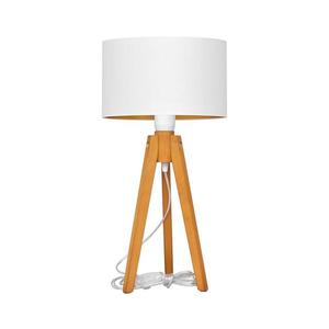 Stolní lampa ALBA 1xE27/60W/230V bílá/zlatá/dub obraz