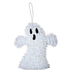 Bílá plastová nástěnná dekorace duch na Halloween - 15*3*16 cm 65500 obraz