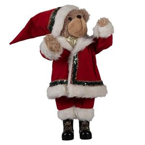 Dekorace stojící plyšový medvěd v oblečku Santa Teddy Bear - 26*20*51 cm 65620 obraz