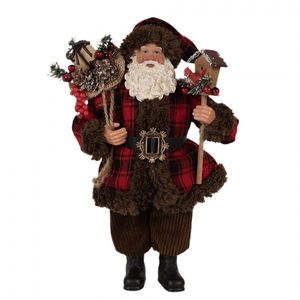 Vánoční dekorace taťka Santa Claus v kabátku s dárky - 18*10*27 cm 65595 obraz