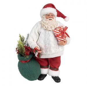 Vánoční dekorace taťka Santa Claus ve svetříku s dárky - 18*13*27 cm 65599 obraz