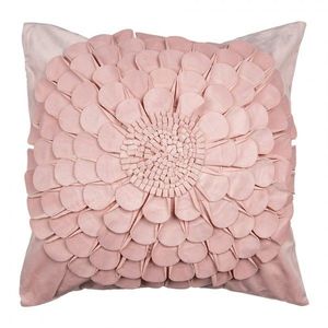 Růžový povlak na polštář s květinou Flower - 45*45 cm KT021.363 obraz