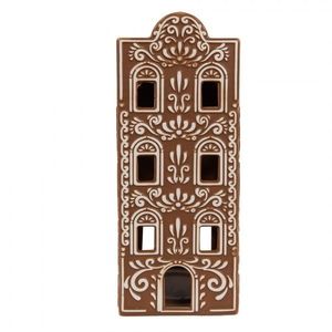 Porcelánový svícen perníková chaloupka Gingerbread House - 7*7*19 cm 6CE1747 obraz