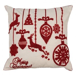 Bílý povlak na polštář s jeleny Merry Christmas Deer - 45*45 cm KT021.354 obraz