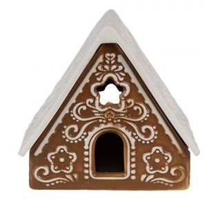 Porcelánový svícen perníková chaloupka Gingerbread House - 8*7*7 cm 6CE1744 obraz