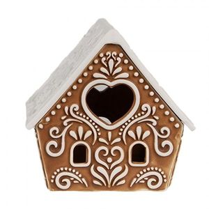 Porcelánový svícen perníková chaloupka Gingerbread House - 8*6*8 cm 6CE1743 obraz