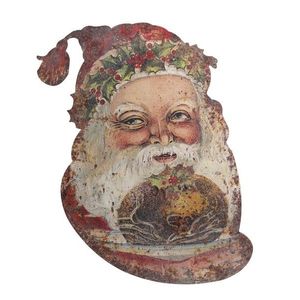 Vánoční kovová nástěnná dekorace Santa Vintage - 39*1, 5*50 cm 52062700 obraz