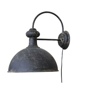 Černá antik nástěnná lampa s patinou Factory Lamp - 34*44*42 cm/E27/ 60W 71120324 obraz