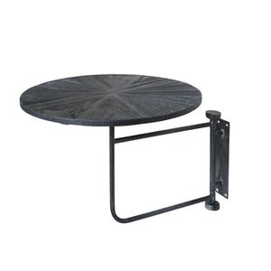 Černý antik dřevěný kulatý nástěnný stůl Tin Wall Table - 35*45 cm 40051025 obraz