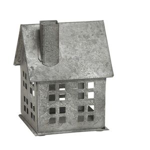 Zinkový antik kovový domek na svíčku Canie - 11*13*17 cm 52060500 obraz