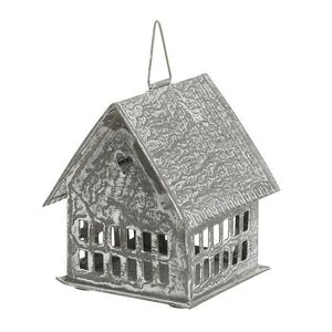 Zinkový antik kovový závěsný domek na svíčku Canie - 8*8*10 cm 52060300 obraz