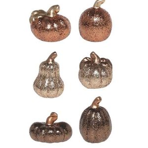 Set 6ks keramická dekorace dýně se třpytkami Pumpkin - Ø 5*7 cm 39104120 obraz