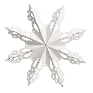 Bílá antik kovová nástěnná dekorace sněhová vločka Snowflake - 53*6 cm 52075401 obraz