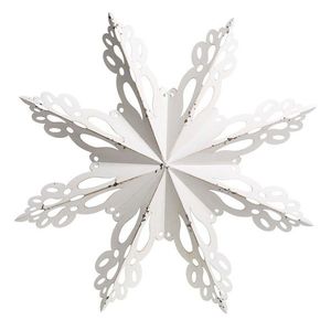 Bílá antik kovová nástěnná dekorace sněhová vločka Snowflake - 63*6 cm 52075501 obraz