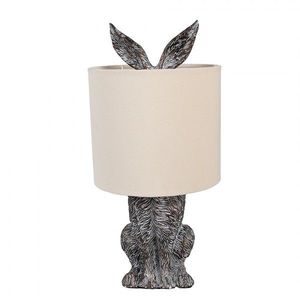 Šedá stolní lampa králík s béžovým stínidlem Rabbi - Ø 20*43 cm 6LMC0099VBE obraz