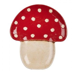 Servírovací keramický talířek houba muchomůrka Mushroom - 23*26*3 cm 6CE1906 obraz