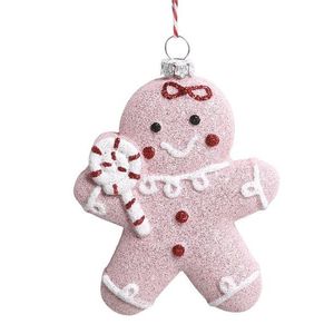 Růžová vánoční ozdoba perníček Gingerbread Candy - 8*3*10 cm 52078707 obraz