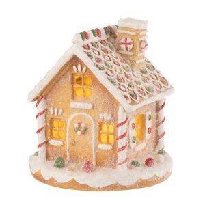 Vánoční perníková chaloupka s Led světýlky Gingerbread House - 22*22*23 cm 45209 obraz