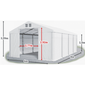 Skladový stan 6x8m PROFI Bílá obraz