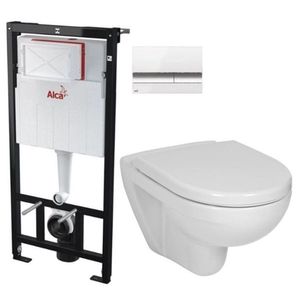 ALCADRAIN Sádromodul předstěnový instalační systém s bílým/ chrom tlačítkem M1720-1 + WC JIKA LYRA PLUS + SEDÁTKO DURAPLAST AM101/1120 M1720-1 LY6 obraz