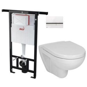 ALCADRAIN Jádromodul předstěnový instalační systém s bílým/ chrom tlačítkem M1720-1 + WC JIKA LYRA PLUS + SEDÁTKO DURAPLAST AM102/1120 M1720-1 LY6 obraz